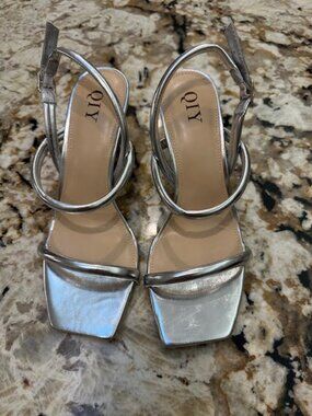 Silver, modern style heels